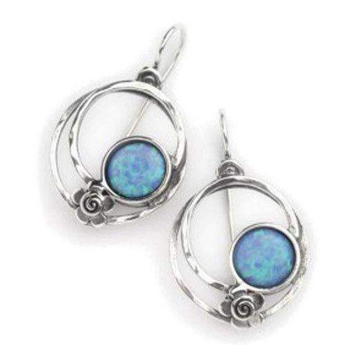 Sterling Silver and Opaline Earrings - ASE258-Ogham Jewellery