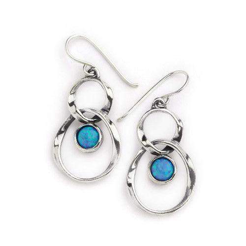Sterling Silver and Opaline Earrings - ASE610-Ogham Jewellery
