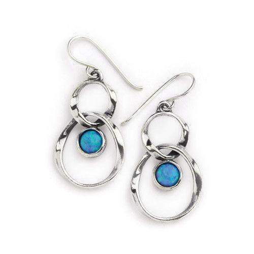 Sterling Silver and Opaline Earrings - ASE610-Ogham Jewellery