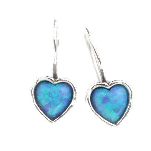 Sterling Silver and Opaline Heart Earrings - ASE118-Ogham Jewellery