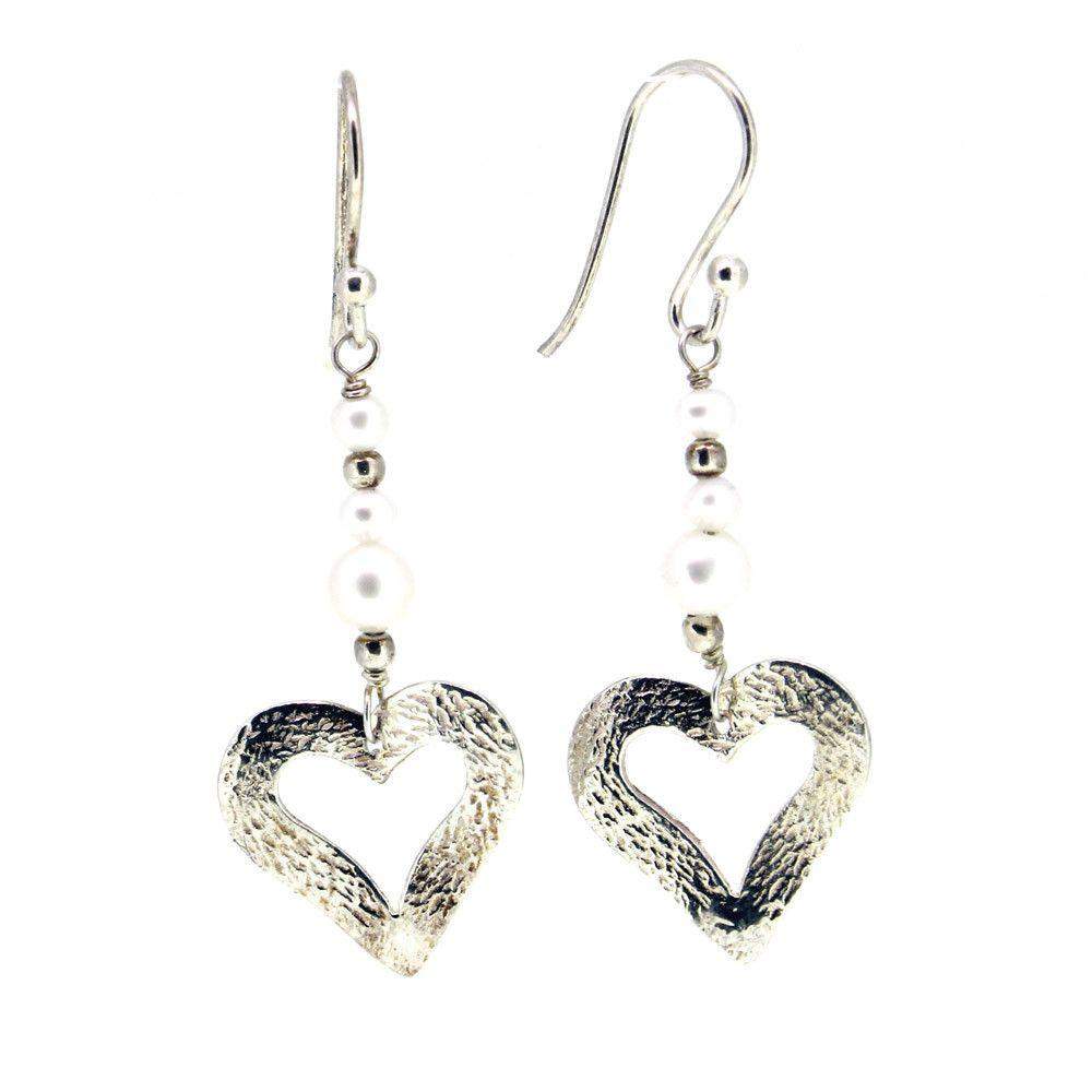 Sterling Silver And Pearl Earrings -1103-Ogham Jewellery