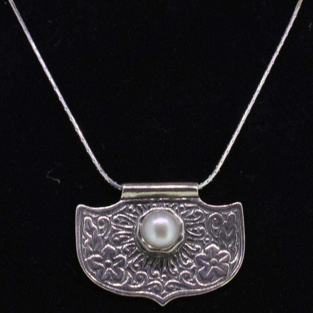 Sterling Silver And Pearl Pendant N5684-Ogham Jewellery
