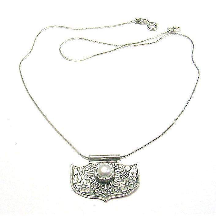 Sterling Silver And Pearl Pendant N5684-Ogham Jewellery