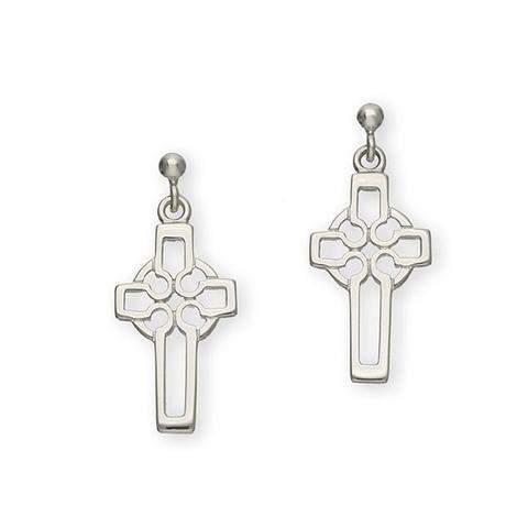 Sterling Silver Celtic Cross Earrings- E180-Ogham Jewellery