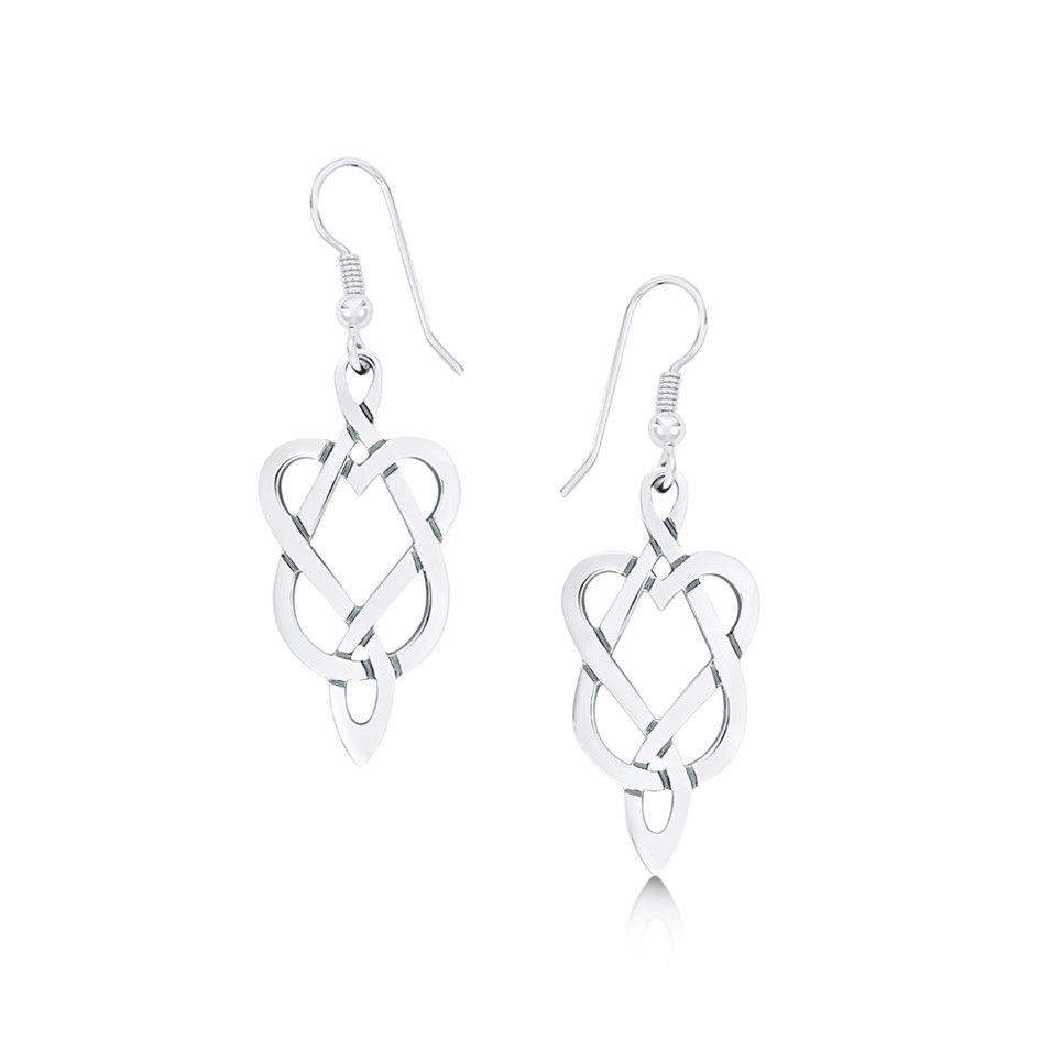 Sterling Silver Celtic Drop Earrings - SF E14-Ogham Jewellery