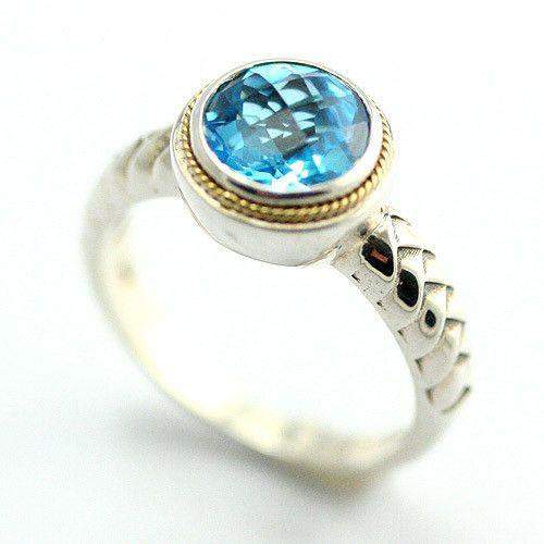 Sterling Silver & Gold Designer Ring - 07BB-Ogham Jewellery