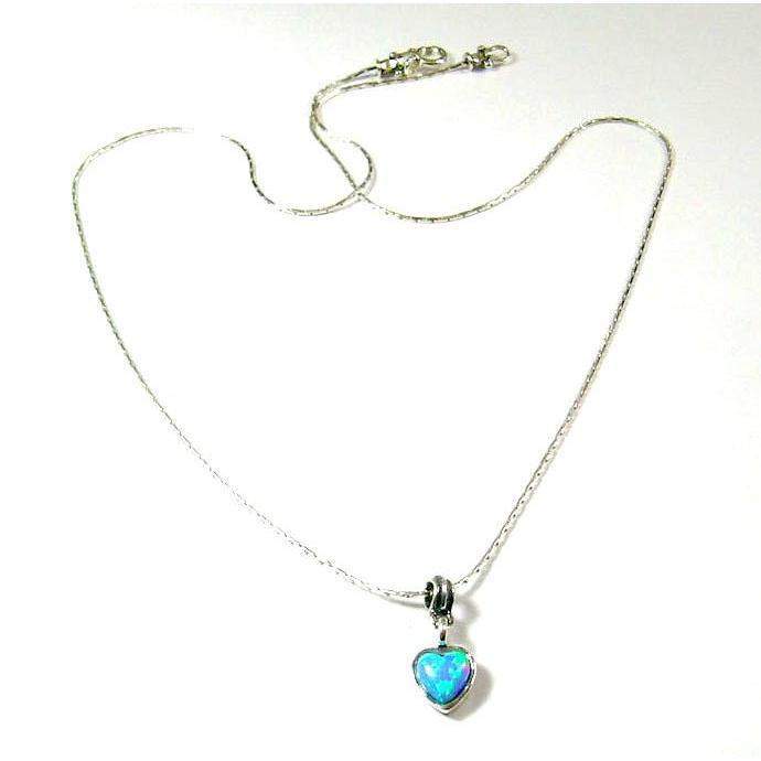 Sterling Silver Heart and Opaline Pendant -N3835A-Ogham Jewellery