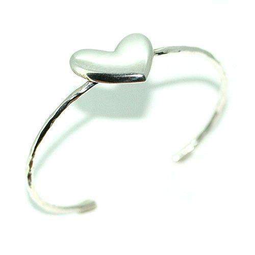 Sterling Silver Heart Bangle-BR976-Ogham Jewellery