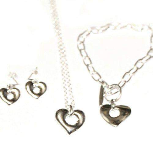 Sterling Silver Hearts Jewellery Set-Ogham Jewellery