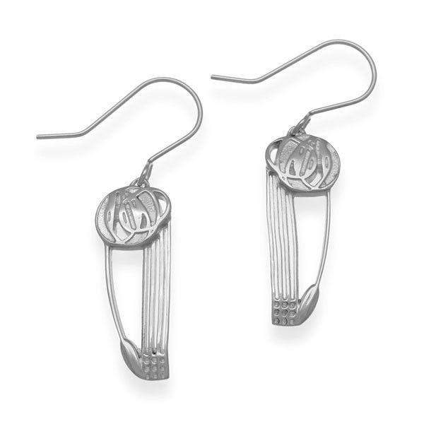Sterling Silver Mackintosh Earrings - E1616 ORT-Ogham Jewellery