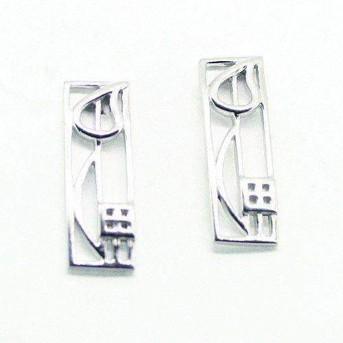 Sterling Silver Mackintosh Earrings- E523-Ogham Jewellery
