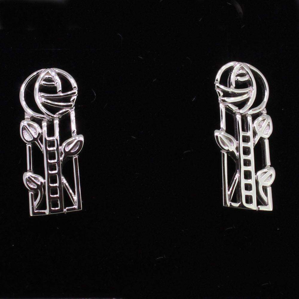 Sterling Silver Mackintosh Earrings- E734-Ogham Jewellery