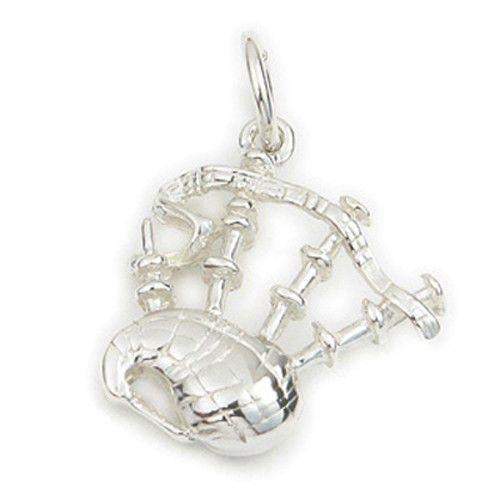 Sterling Silver or 9ct Gold Bagpipes Charm - C19-Ogham Jewellery
