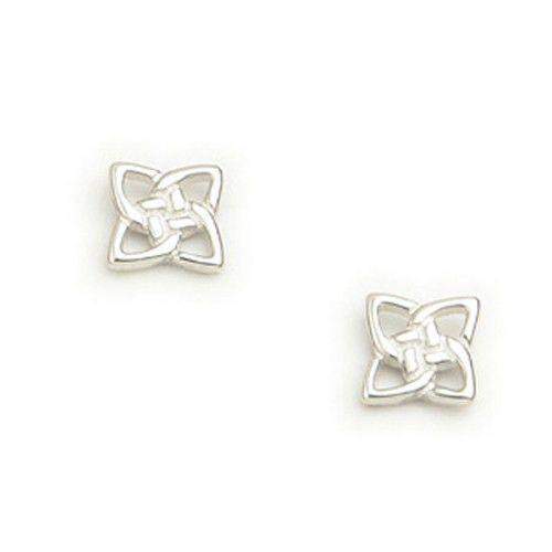 Sterling Silver or 9ct Gold Celtic Knot Stud Earrings - E793-Ogham Jewellery