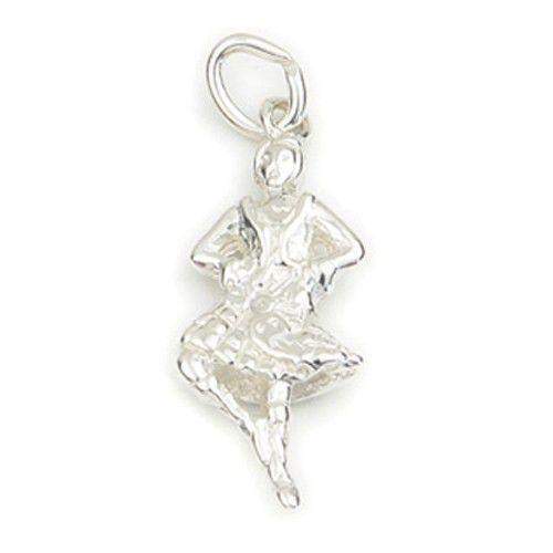 Sterling Silver or 9ct Gold Scottish Dancer Charm - C158-Ogham Jewellery