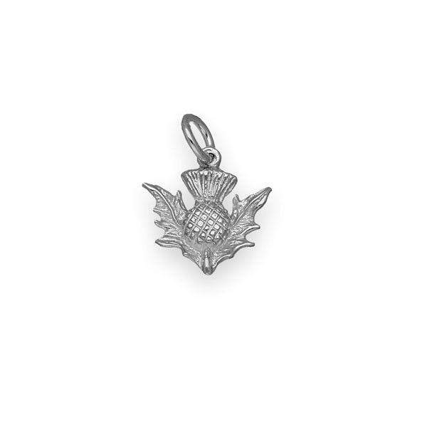 Sterling Silver or 9ct Gold Thistle Charm - C13-Ogham Jewellery