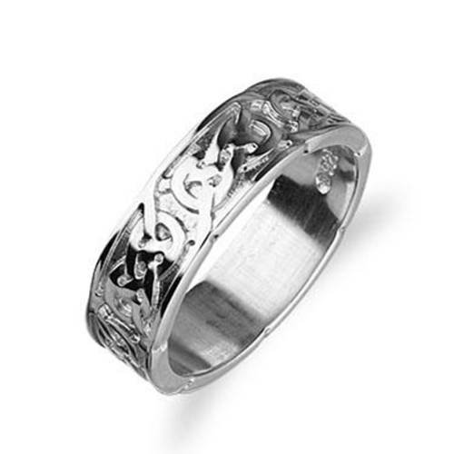 Sterling Silver or Gold Celtic Ring - Ortak R126 - 6mm-Ogham Jewellery
