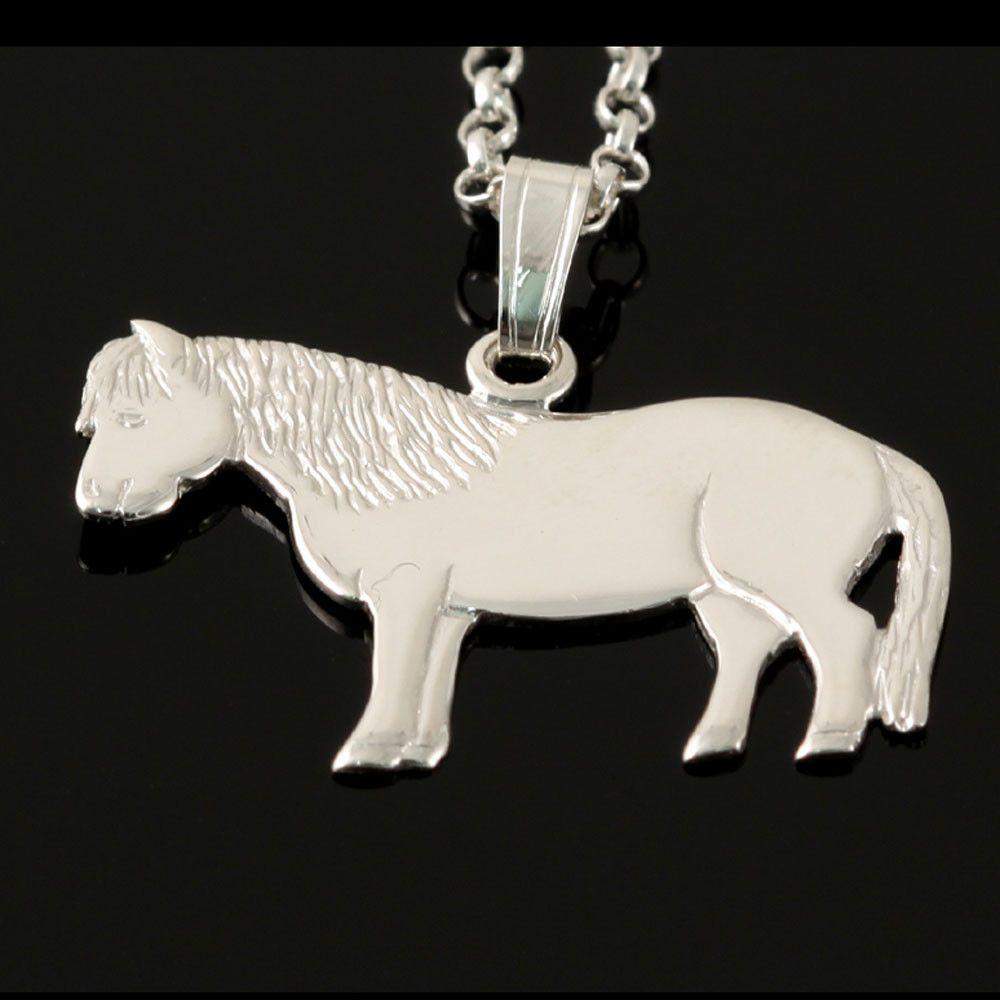 Sterling Silver Or Gold Shetland Pony Pendant - P144-s-Ogham Jewellery