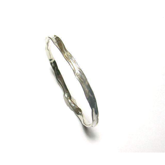 Sterling Silver Scrunchy Bangle - B6152-Ogham Jewellery