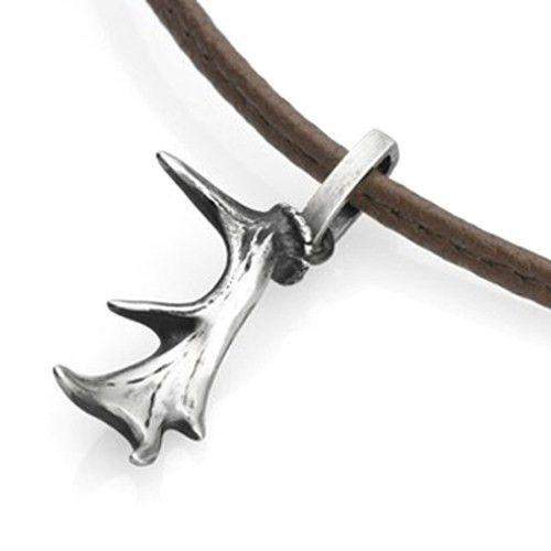 Sterling Silver Stag Antler Pendant-Ogham Jewellery