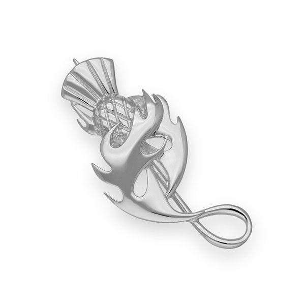 Sterling Silver Thistle Brooch - B534-Ogham Jewellery
