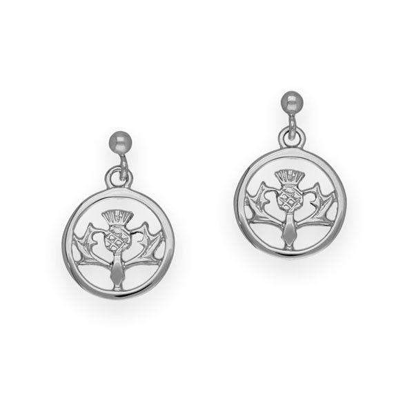 Sterling Silver Thistle Earrings - E151-Ogham Jewellery