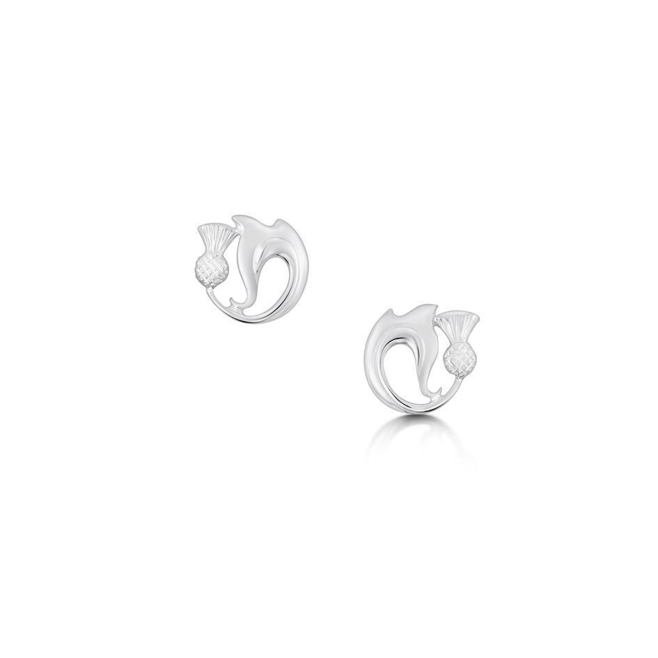 Sterling Silver Thistle Earrings - E56-Ogham Jewellery