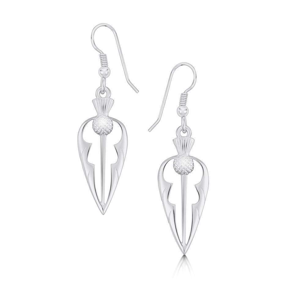 Sterling Silver Thistle Earrings - E58-Ogham Jewellery