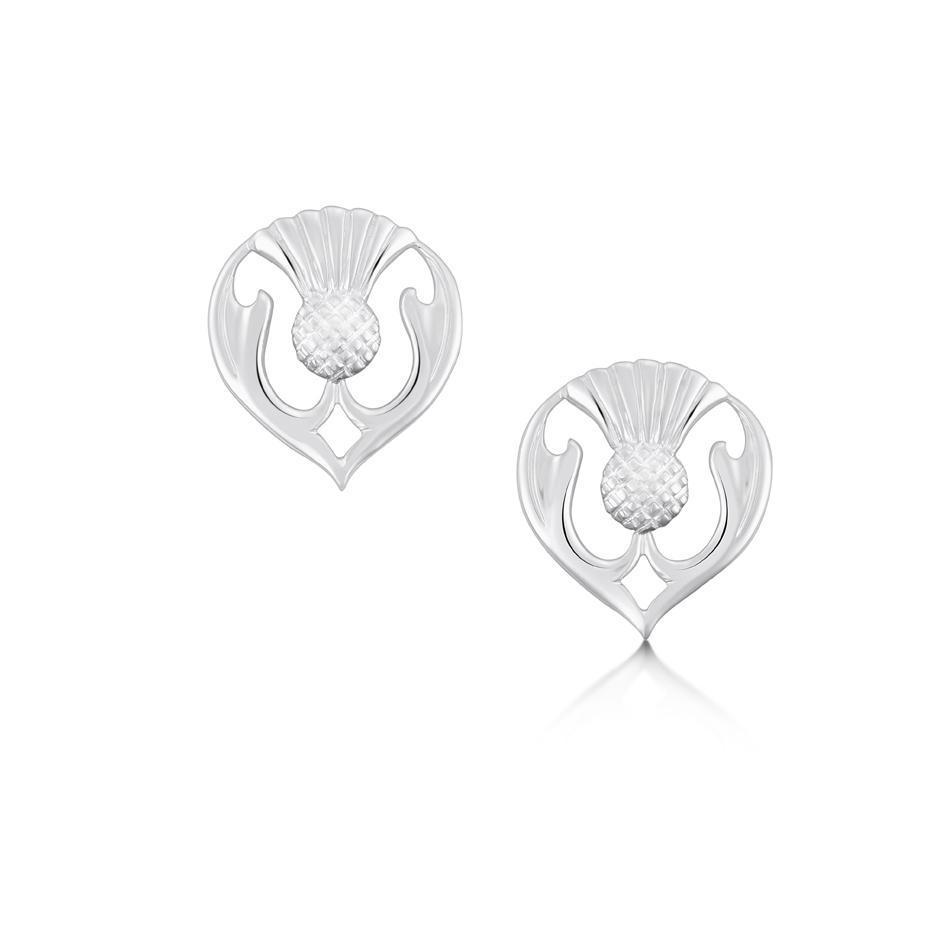 Sterling Silver Thistle Earrings - E59-Ogham Jewellery