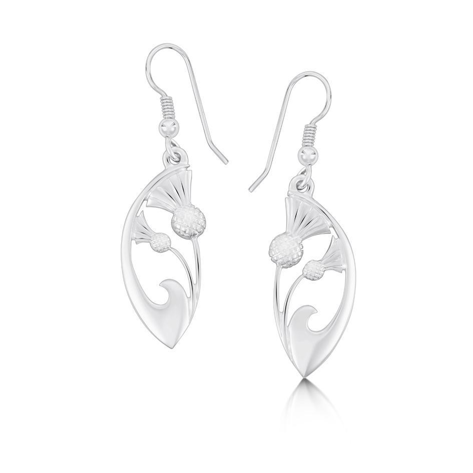Sterling Silver Thistle Earrings - E63-Ogham Jewellery