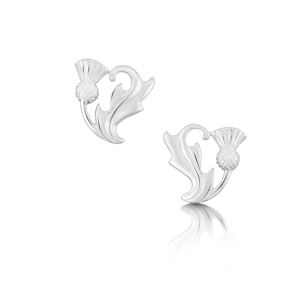 Sterling Silver Thistle Earrings - EX57-Ogham Jewellery