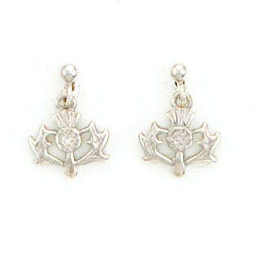 Sterling Silver Thistle Earrings - SE150-Ogham Jewellery