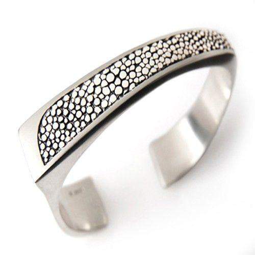 Stingray Mens Silver Cuff Bangle-Ogham Jewellery