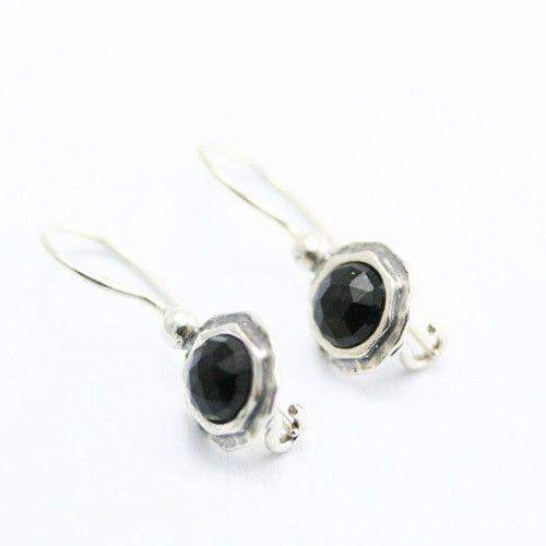 Tamir Zuman Silver And Onyx Earrings - E2543-Ogham Jewellery