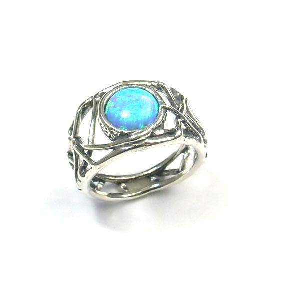 Tamir Zuman Silver And Opaline Ring - R5702-Ogham Jewellery