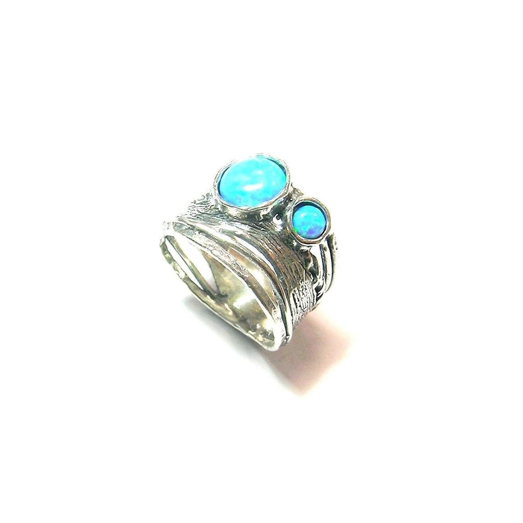 Tamir Zuman Silver And Opaline Ring - R9465-Ogham Jewellery