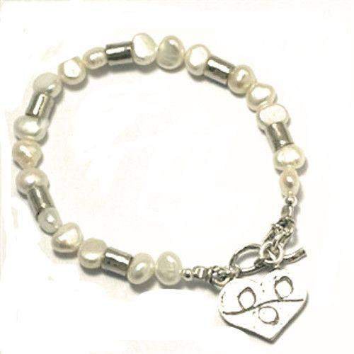 Tamir Zuman Silver And Pearl Bracelet -B452SP-Ogham Jewellery