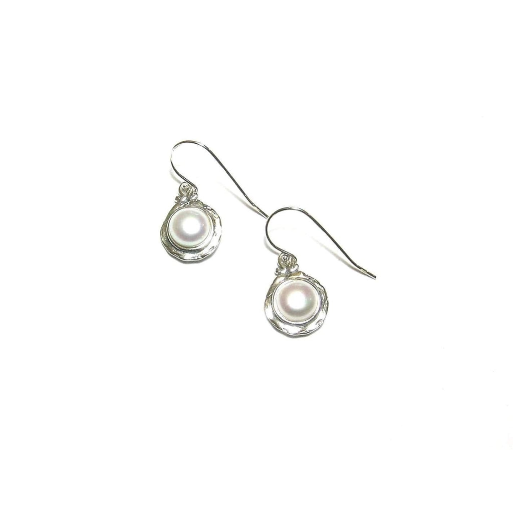 Tamir Zuman Silver And Pearl Earrings -E8594-Ogham Jewellery