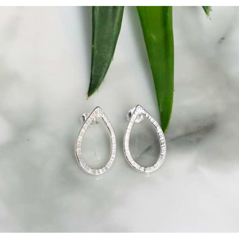 Open Teardrop Stud Earrings