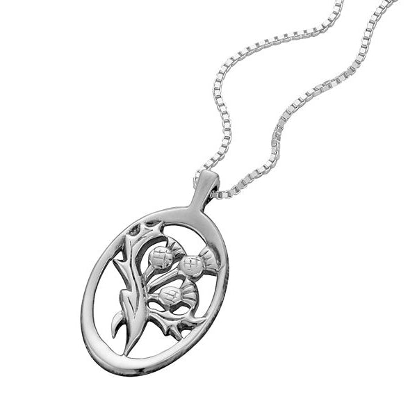 Shira Scottish Three Crown Thistle Pendant - TH009 Celtic Art