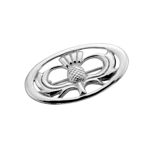 Kilry Scottish Thistle Oval Brooch - TH011 Celtic Art