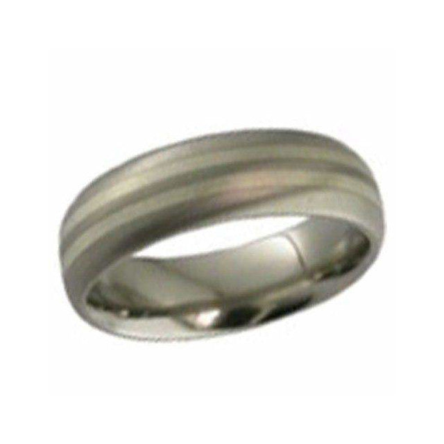 Titanium Ring with Platinum Inlays - 2219