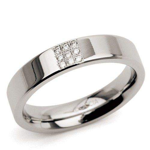 Titanium Ring with Round Diamonds 0121-Ogham Jewellery
