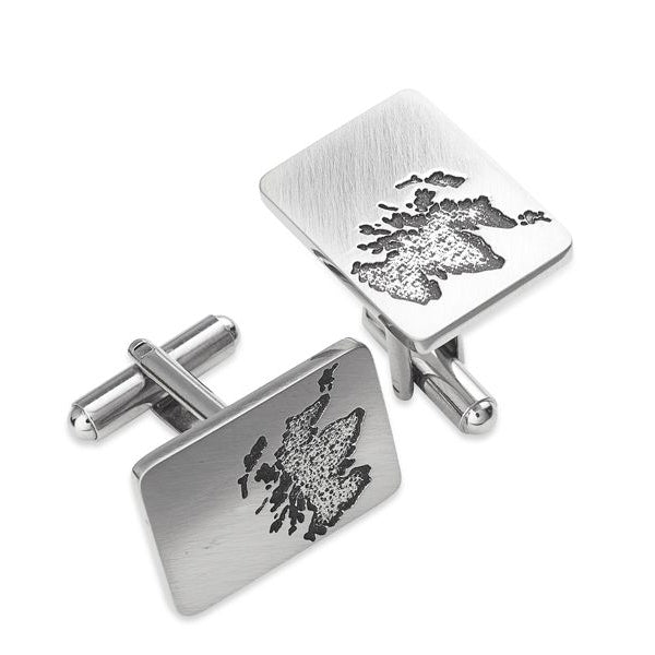 Scotland Silhouette Pewter Cufflinks - TRCL505 Celtic Art