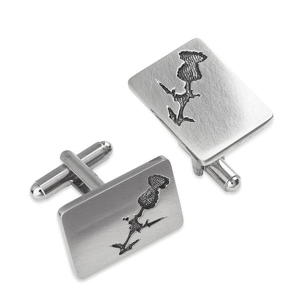 Thistle Silhouette Pewter Cufflinks - TRCL506 Celtic Art