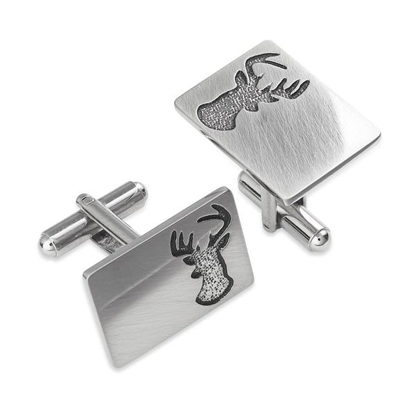 Stag Silhouette Pewter Cufflinks - TRCL507