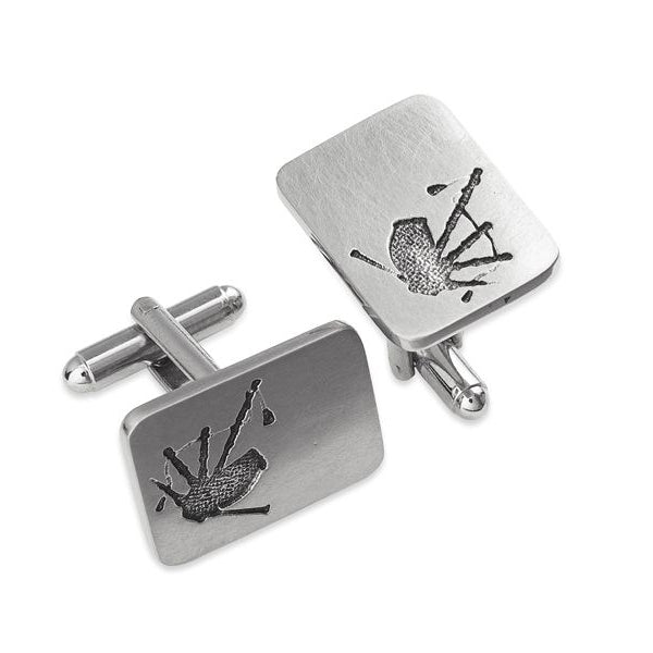 Bagpiples Silhouette Pewter Cufflinks - TRCL510