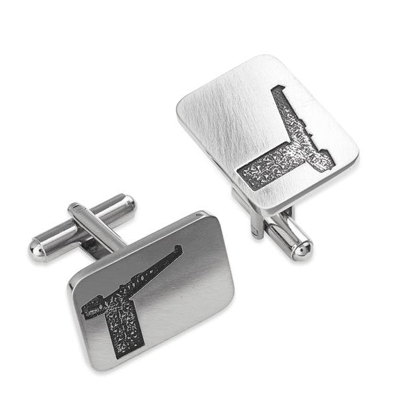Glasgow Finnieston Crane Silhouette Pewter Cufflinks - TRCL512 Celtic Art