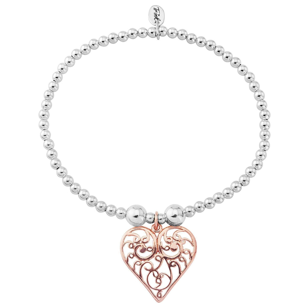 Trink Gold Filigree Heart Bracelet - TR028-Ogham Jewellery