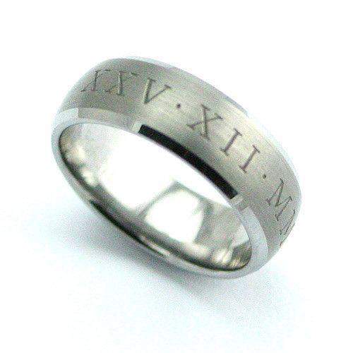 Tungsten Ring With Chamfered Edges-Ogham Jewellery
